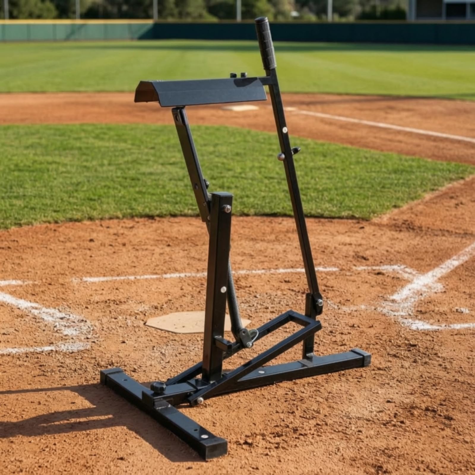 Dispositivo Béisbol Pedal Portátil Máquina Lanzar Pelotas Metálico Máquina Lanzar con Bolsa para Bateadores