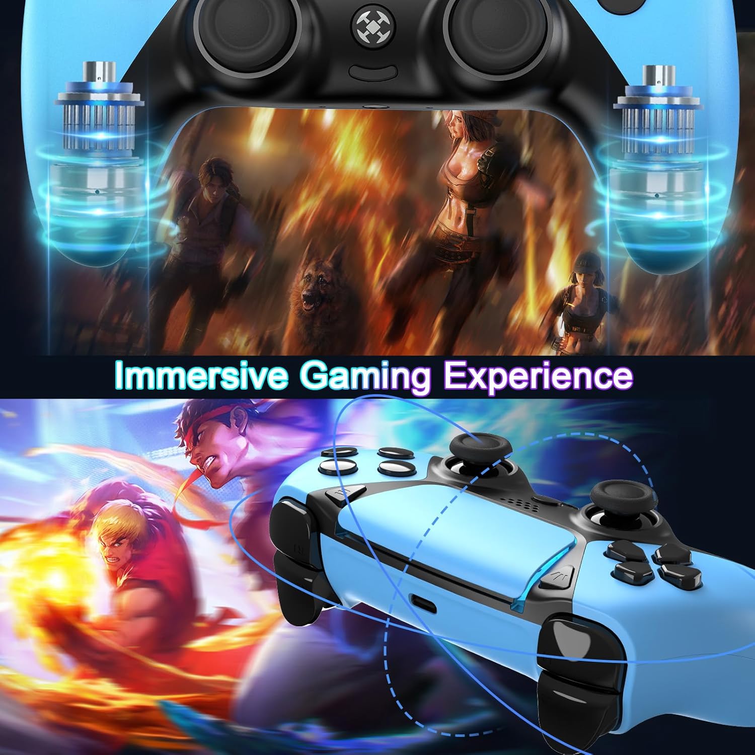 Blue UGAME Replacement for Luna Controller, Ymir Controller Wireless for Fire TV with 2 Map Buttons/Macro Turbo, Work for Amazon Luna/PS4/PC, ldeal Gift for Christmas, Blue