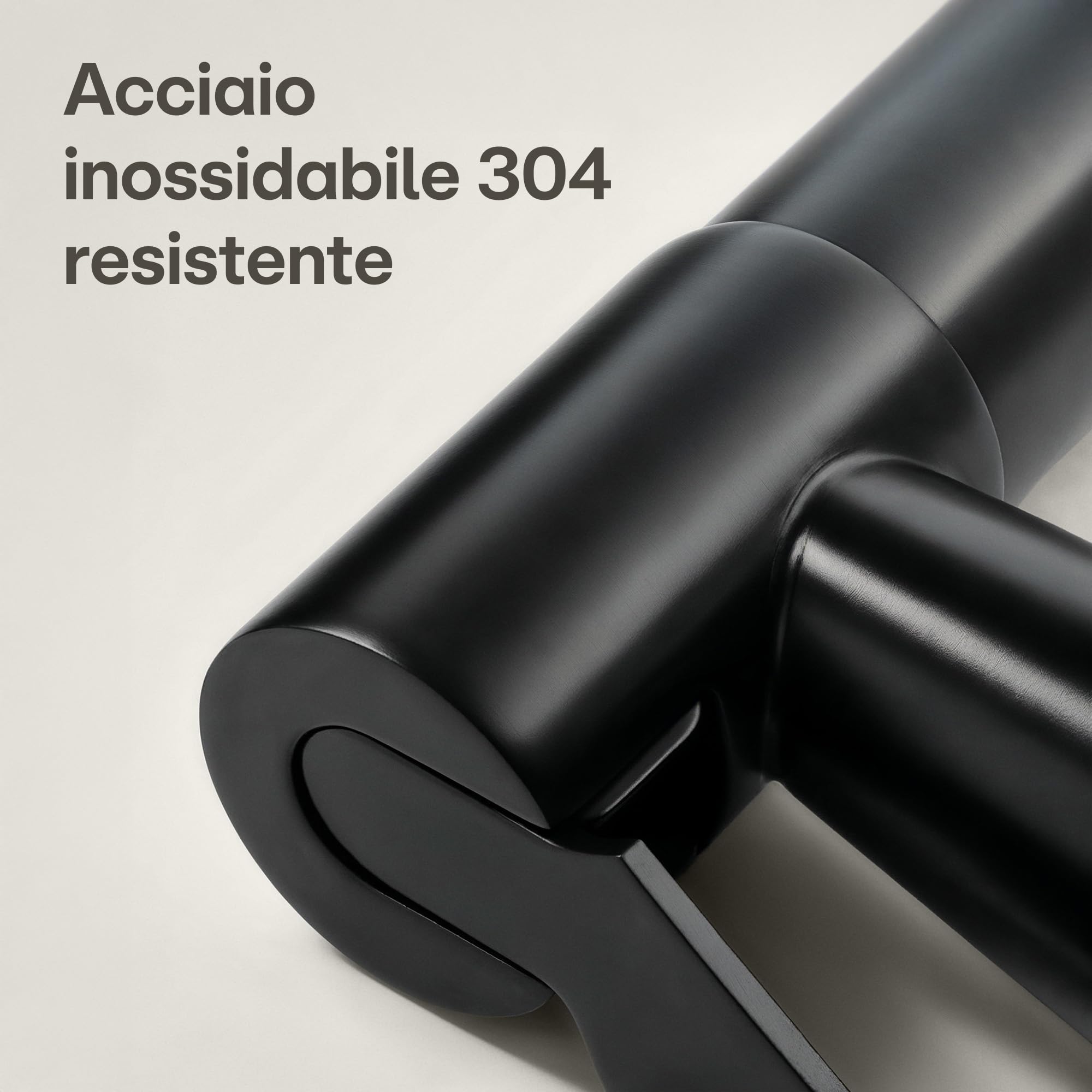 Praknu Doccetta per Bidet WC - Con Doccia, Tubo Flessibile e Supporto - Acciaio inox – Per attacco standard G1/2 – Facile da installare (Nero)