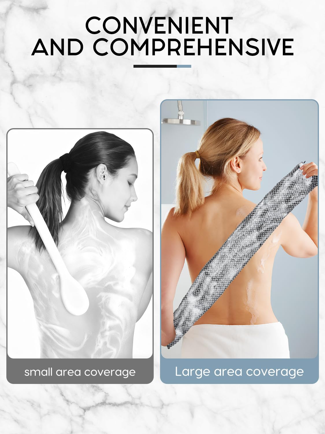 2 piezas de toalla de baño exfoliante antibacteriana Blissal para una piel suave, toalla de ducha para peeling corporal y de espalda para hombres y mujeres (Rosa + Negro)