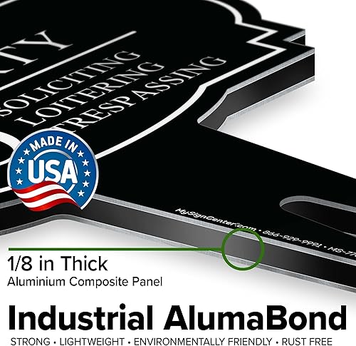 Miniatura 3 de Señal de propiedad privada No Soliciting Loitering Trespassing Inground de 13 x 13 pulgadas, sin óxido, ACM, resistente a la decoloración, fabricado