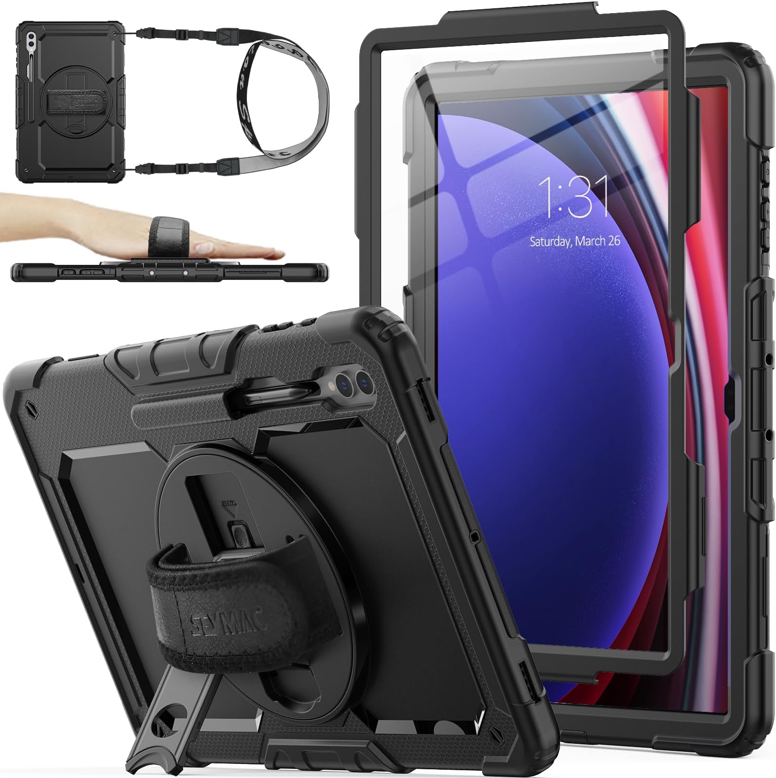 Petocase For Samsung Galaxy S24 Ultra Case,Shockproof Dust/Drop Proof 3-Layer Full Body Protection Rugged Heavy Duty Durable Case Purple Green