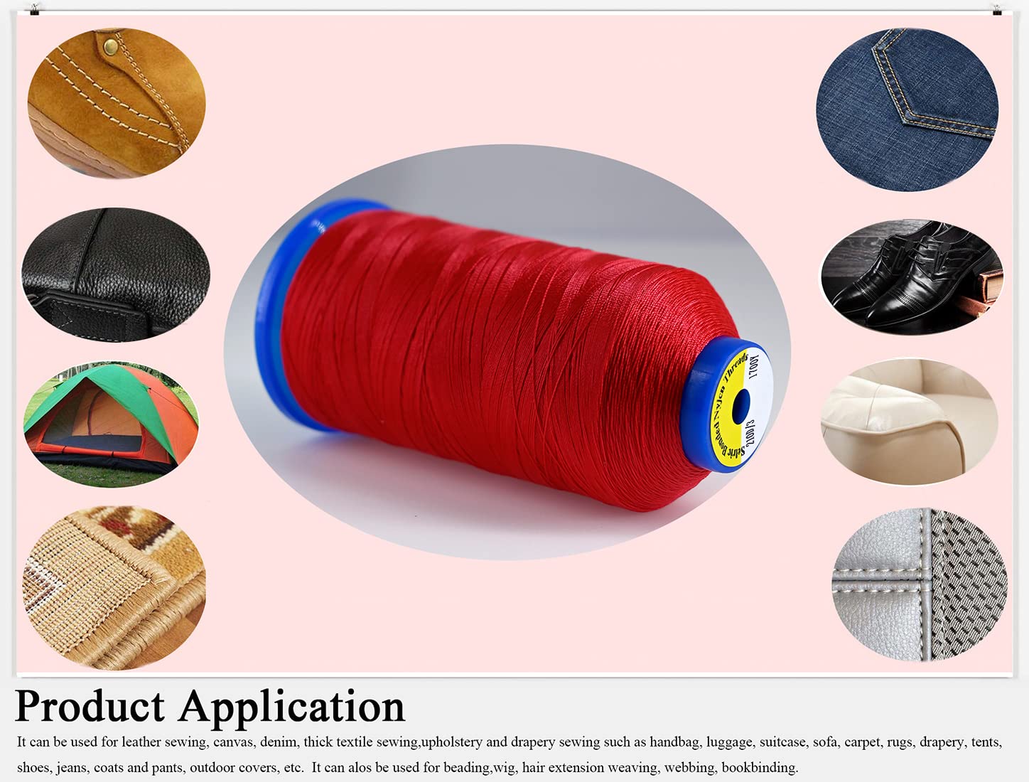 Selric Filo Di Nylon Legato Tex 70 (T70) Colore Blu Navy, 210D/3, 1700 Metri, Per Cucire Pelle E Tappezzeria Pesante