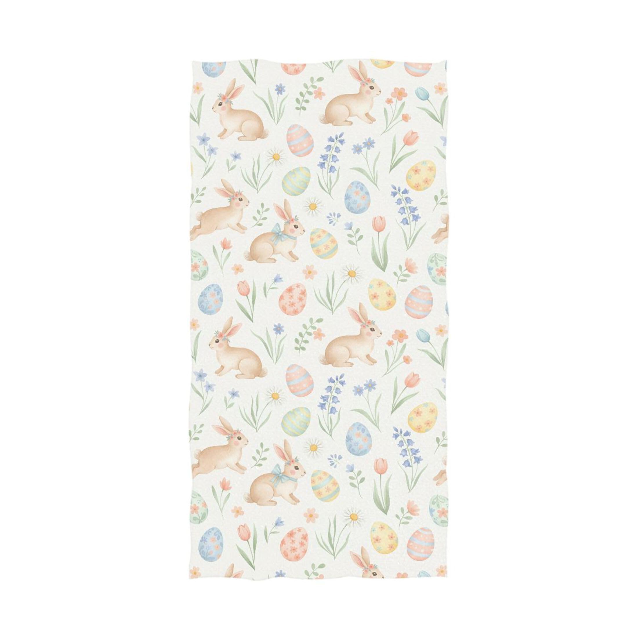 Kutsu Bunny Bath Towel, Highly Absorbent Cotton Soft Bath Hand Towel for Bathroom Kitchen Hotel Spa, 64 x 32 In