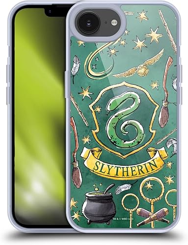 Vista 164 de Head Case Designs Funda de gel suave con licencia oficial de Harry Potter Slytherin, diseño de Reliquias de la Muerte XIII compatible con Apple