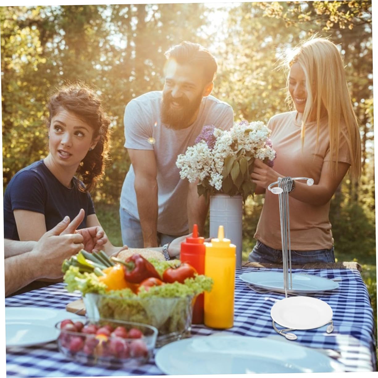 2 Set Supporti in Inossidabile per Spiedini Barbecue Appendibili Resistenti Facili da e Smontare per BBQ Accessori Compatti e Duraturi