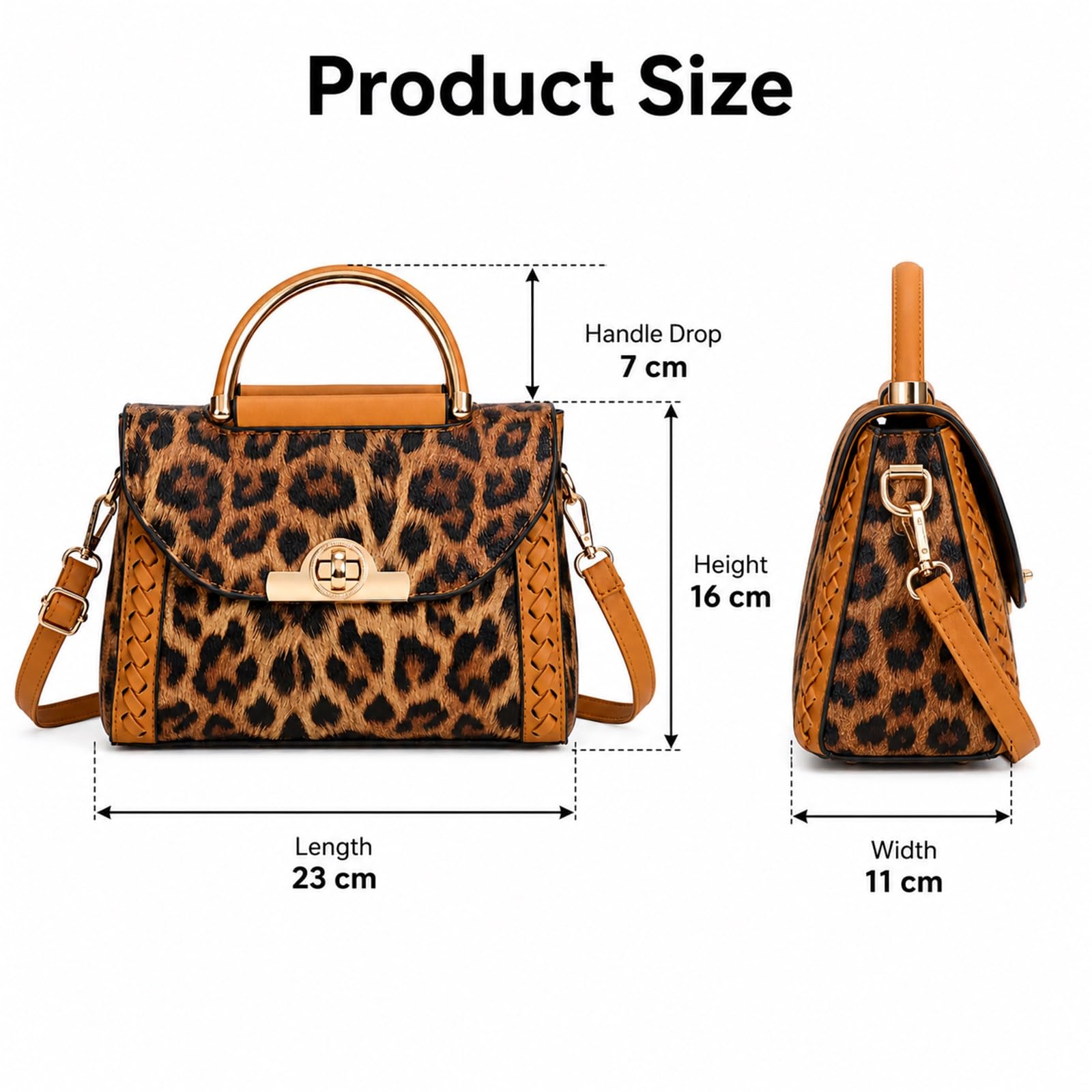 SENDEFN Bolsos de mano para mujer, con estampado de leopardo, elegante, bolso cruzado para mujer, para ocio y viajes