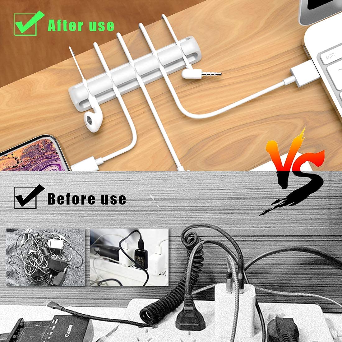 Organizzatore Cavi Per Computer | Rack In Metallo Nero | Per Desktop E Ufficio | Gestione Cavi Efficiente - Foto 8