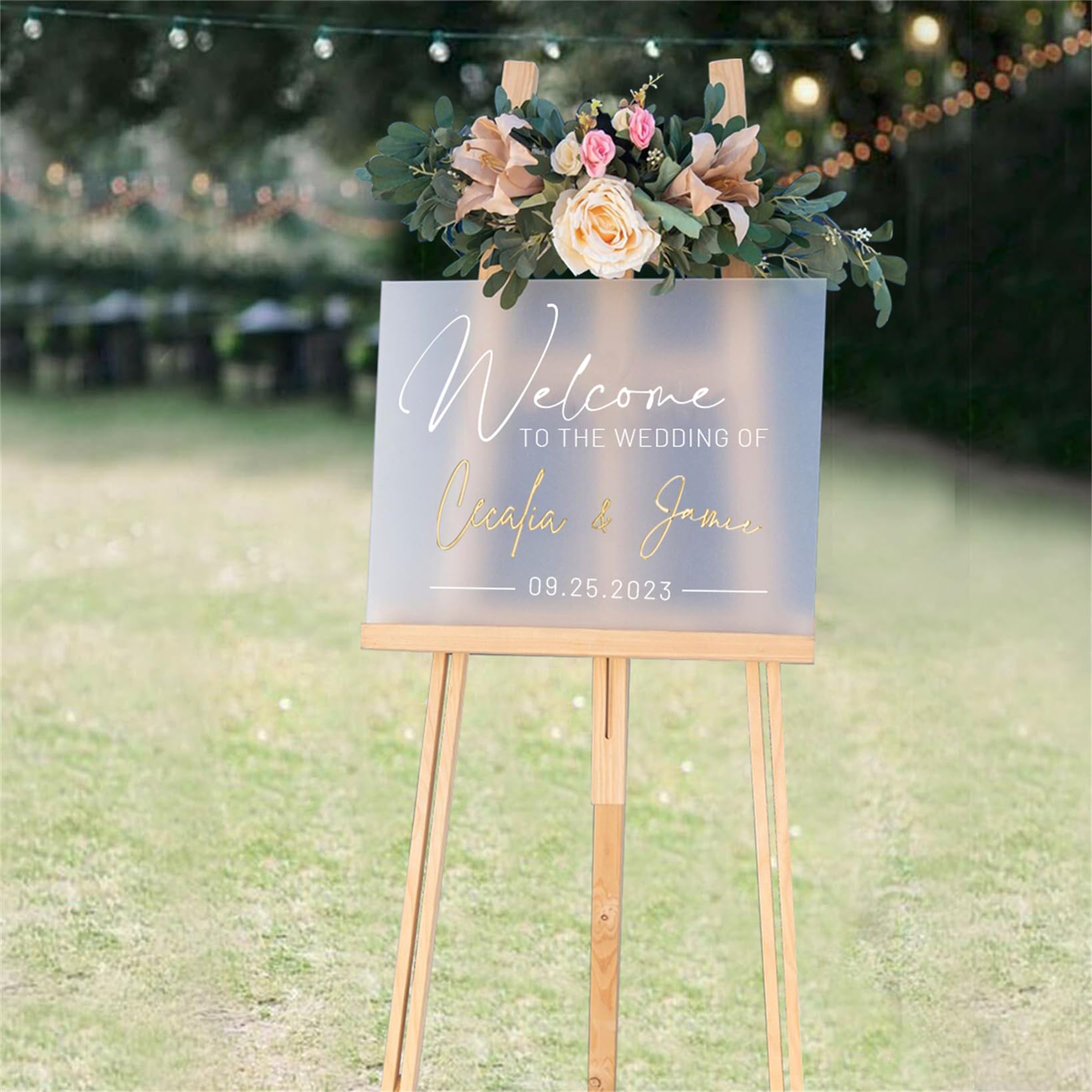 Amazon.com: Personalized Name Wedding Welcome Sign Frosted Acrylic