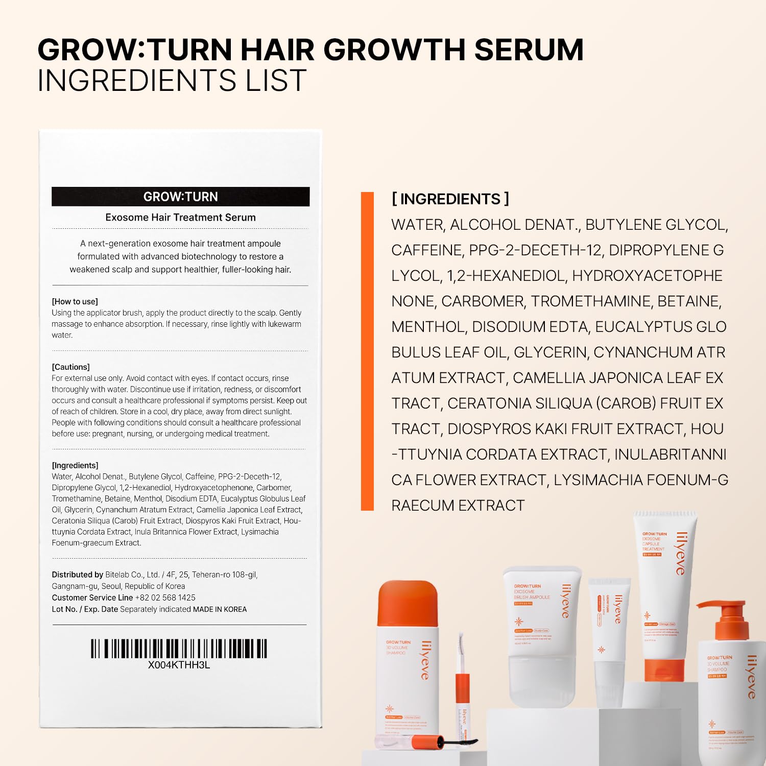 lilyeve GROWTURN Exosome Hair Growth Serum with Built-In Scalp Brush, 3.38 fl oz