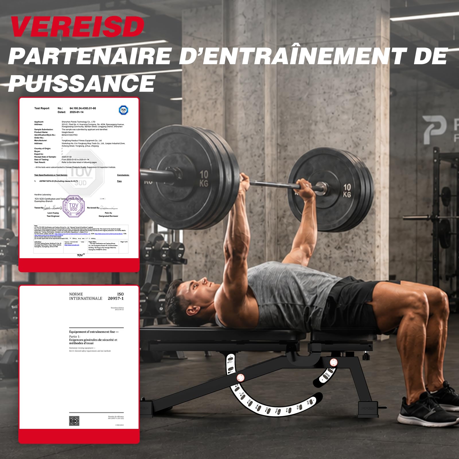 Keppi Banc de Musculation, avec 600 kg Capacité, Banc de Musculation Multifonction pour Entraînement à Domicile, Banc d'Abdominaux, Développé Couché & Fitness Corporel - Bench1000 Pro