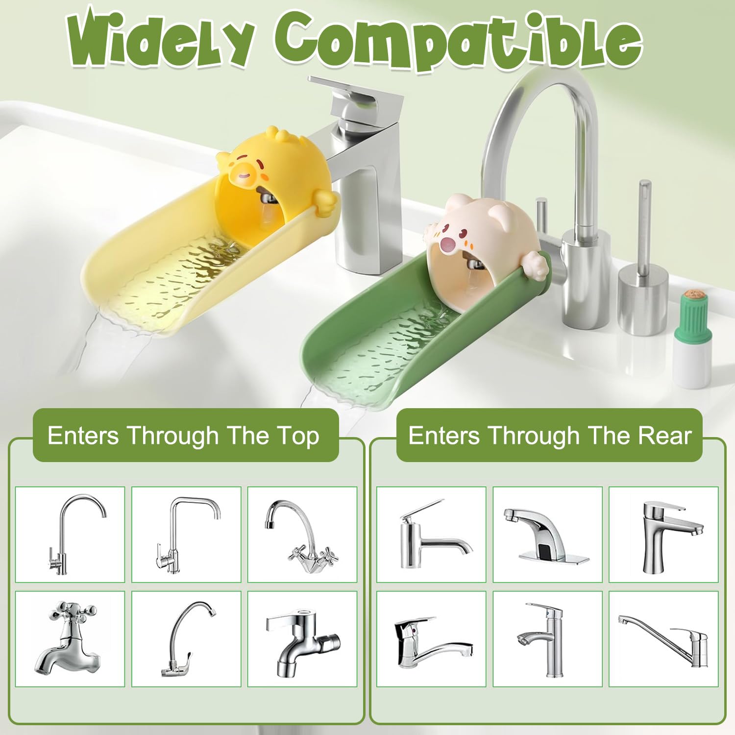 Lot de 2 housses de robinet de bain pour enfants, housse de robinet de bain pour bébé, protection durable pour robinet de bébé, motif dessin animé mignon s'adapte à la plupart des robinets de bain de