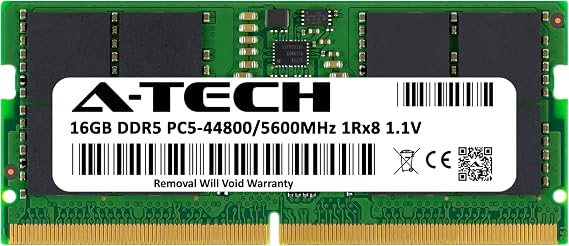 A-Tech 16GB RAM Replacement for Hynix HMCG78AGBSA092N | DDR5 5600MHz PC5-44800 SODIMM 1Rx8 1.1V 262-Pin Non-ECC Laptop Memory Module (HMCG78AGBSA092N-ATC)