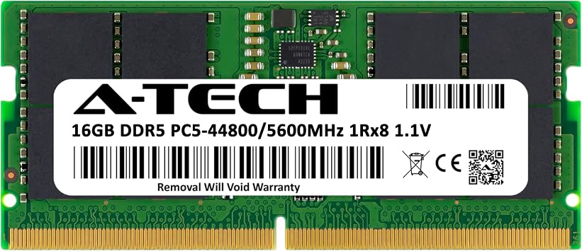A-Tech 16GB RAM Replacement for Hynix HMCG78AGBSA092N | DDR5 5600MHz PC5-44800 SODIMM 1Rx8 1.1V 262-Pin Non-ECC Laptop Memory Module (HMCG78AGBSA092N-ATC)