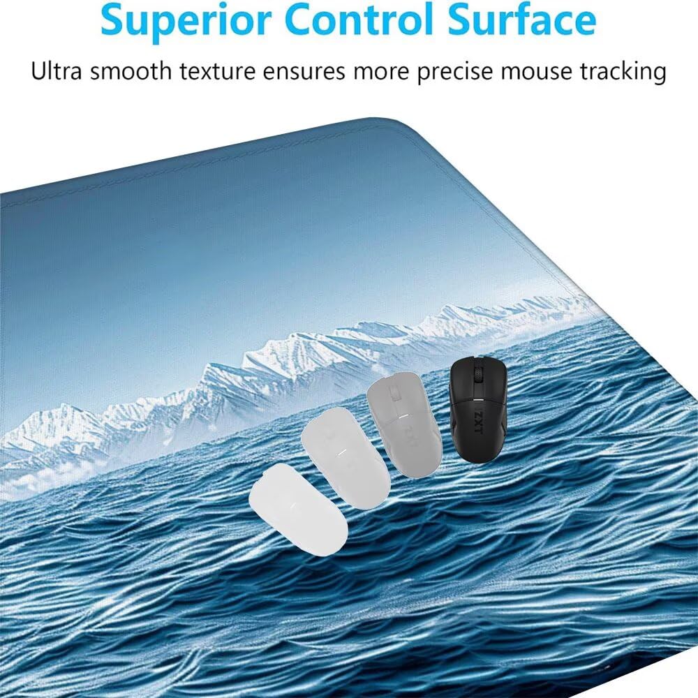 Giappone Tappetino Mouse XXL 1000x500x3mm, Gaming Tappetino Mouse Oceano Mousepad con Base in Impermeabile Gomma Antiscivolo per Tastiera, PC, Computer Ufficio Idea Regalo per Festa del Papà X-836