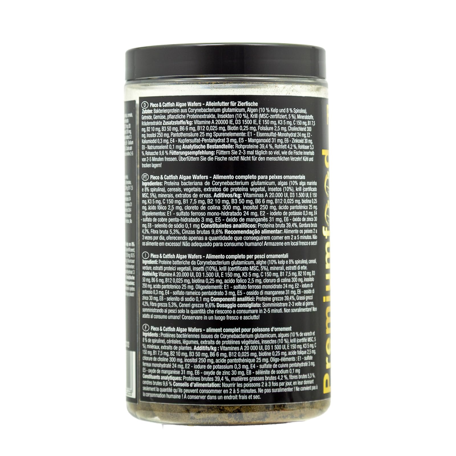 Pleco & Catfish Algae Wafers, 480 g, mangime per pesce gatto, pastiglie per mangime principale per pesce gatto, erbaio, adatte per tutti i pesci ornamentali erbivori