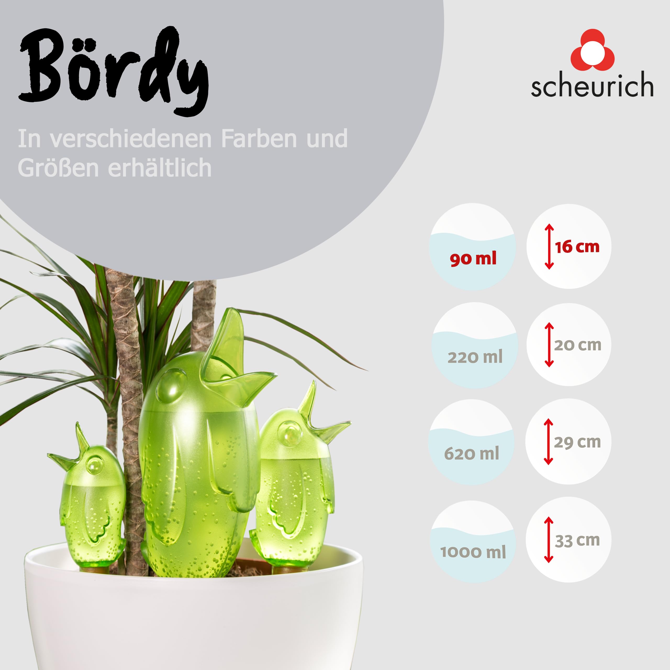 Scheurich Bördy Dozownik Wody, Zielony, 90 ml