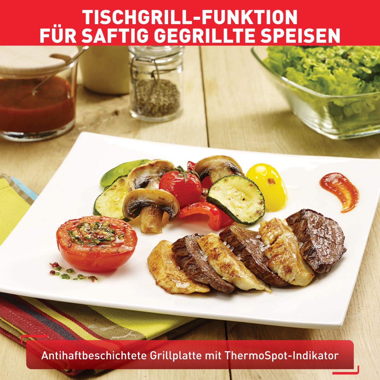 Tefal Raclette Grill Ambiance 10 Personen 1350W Edelstahl RE4588