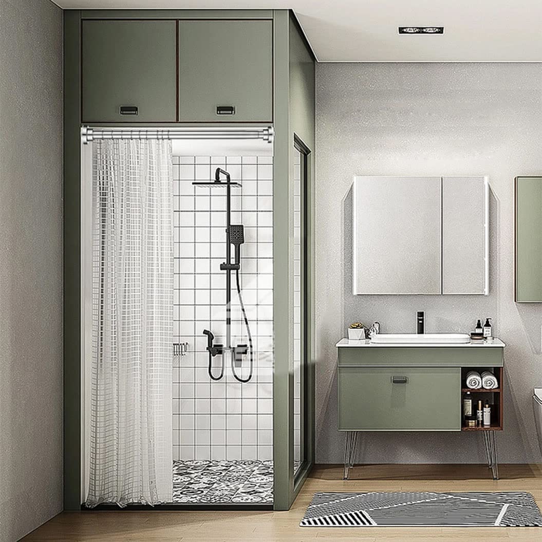 Barre de suspension extensible en acier inoxydable réglable sans perçage et finition naturelle élégante, s'adapte aux espaces de 60 à 100 cm pour une fixation facile