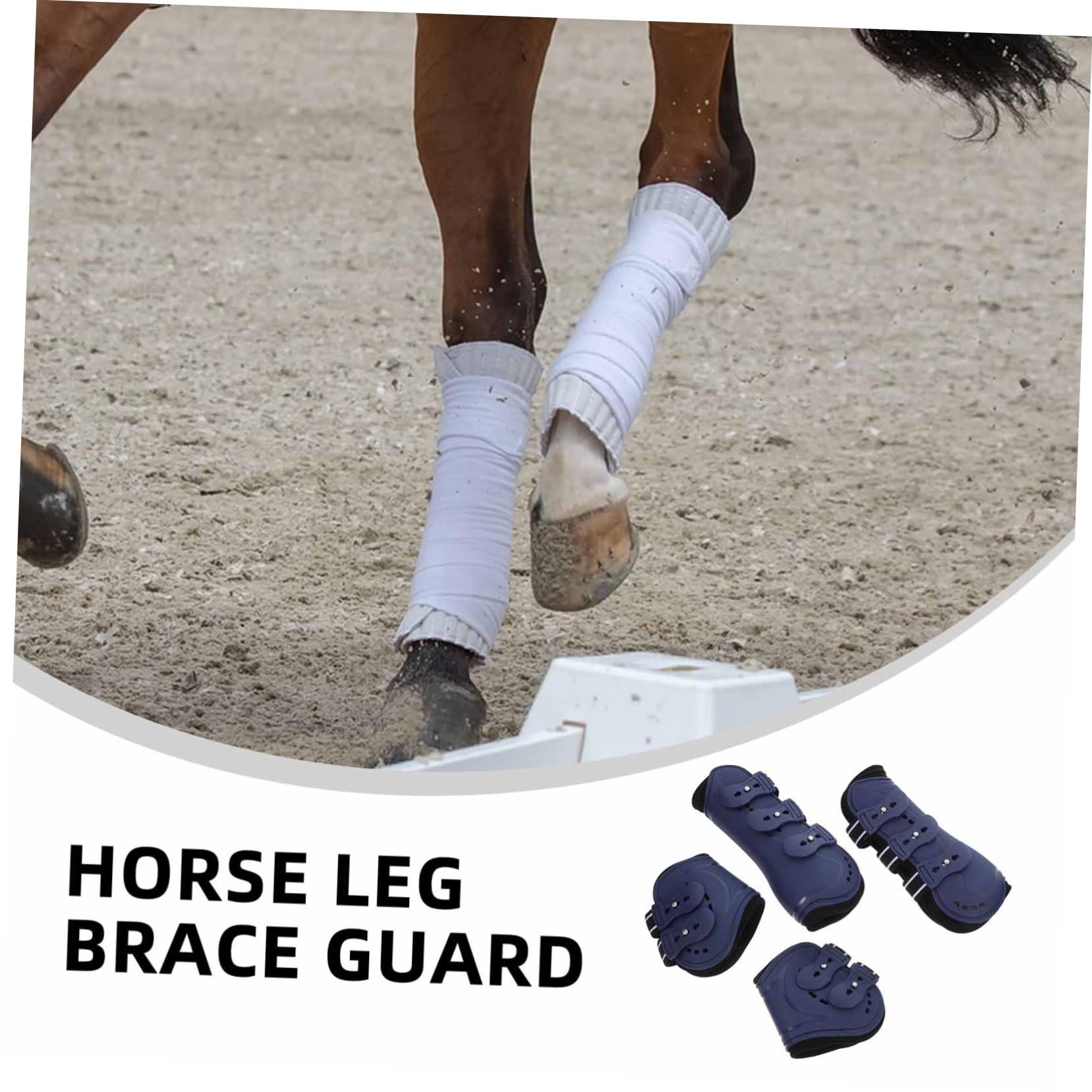 COLLBATH Botas para Caballos Botas para Patas de Caballo Soporte para Tendones Botas para Tendones de Caballo con Delantera Abierta Ajuste Cómodo