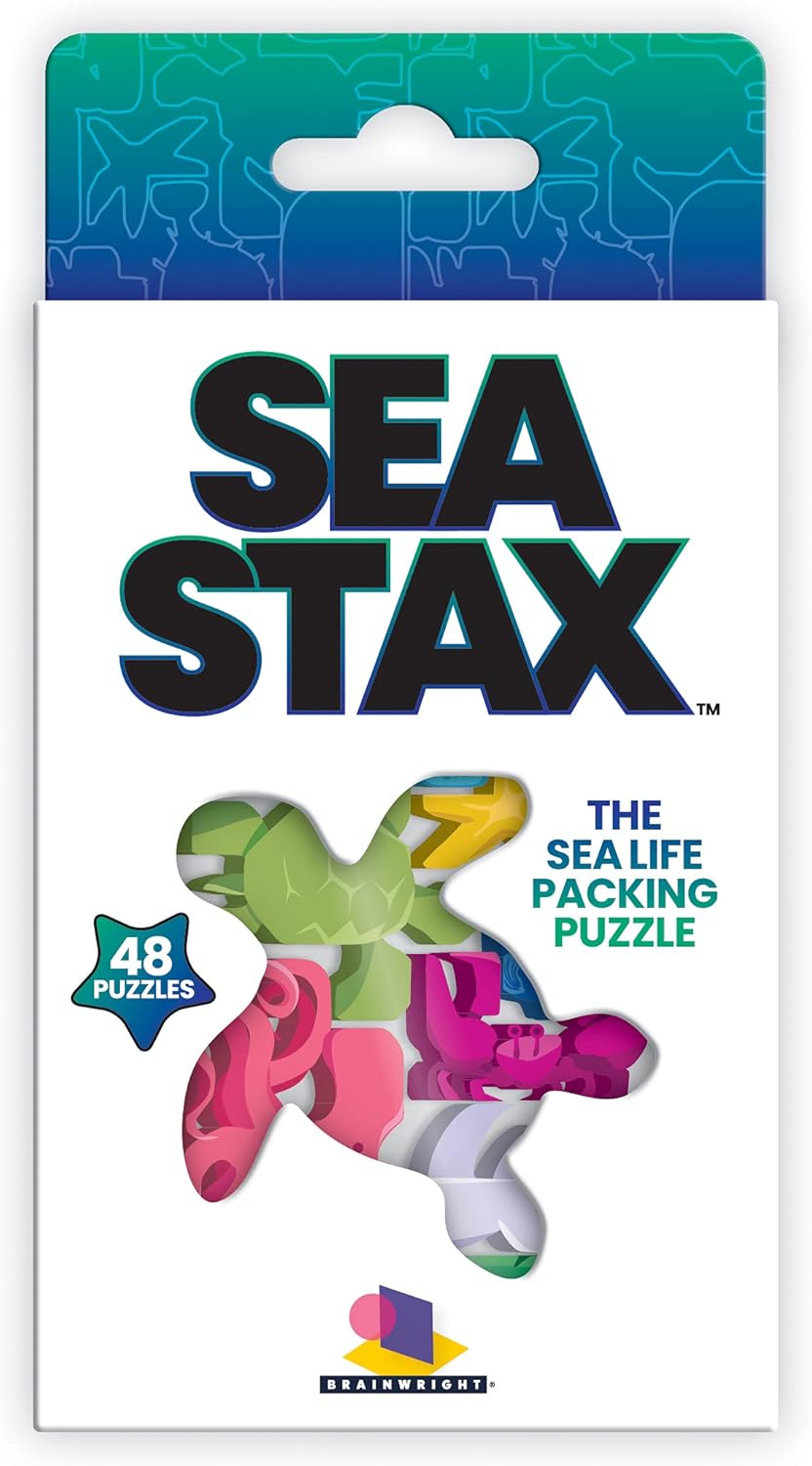 Brainwright - Sea STAX - The Deep Sea Creature Shaped Pattern Puzzle Packing Game, Multi-Colored Brain Teaser Toy, Kids and Adults : Toys & Games