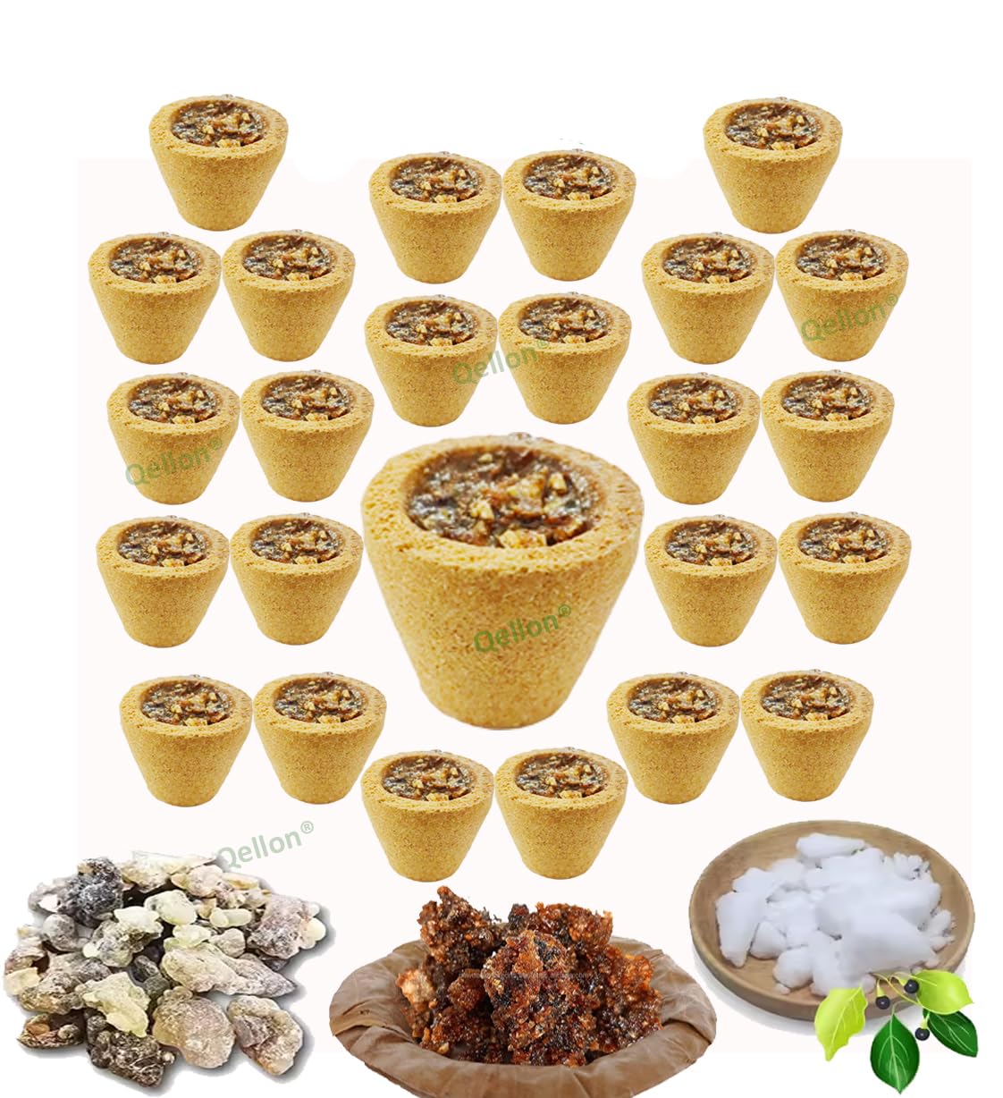 Qellon Sambrani Cup, Sambrani Dhoop Havan Cup Pack of 24, Herbal Kapoor,Loban, Guggal Guggal, Loban, Kapoor-picture-37