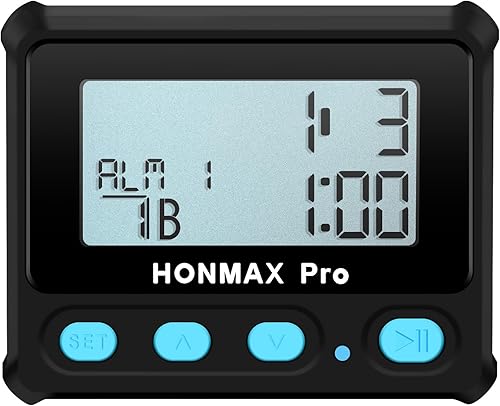 Miniatura 2 de Temporizador de intervalo profesional 8100 y cronómetro, luz de fondo, carga USB-C, reloj, negro