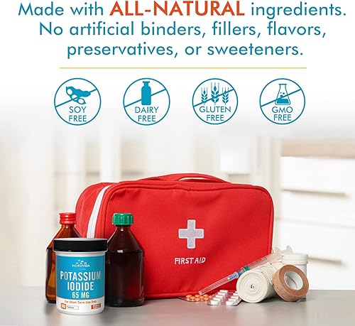 Miniatura 8 de Tabletas de yoduro de potasio de 65 mg, kit de emergencia, pastillas de yoduro, kit de supervivencia, tabletas de yoduro de potasio (KI), soporte