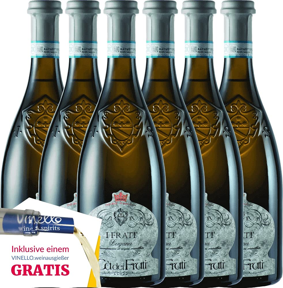 I Frati Lugana DOC Cà dei Frati VINELLO Weinpaket (6 x 0,75l) inkl. VINELLO.weinausgießer