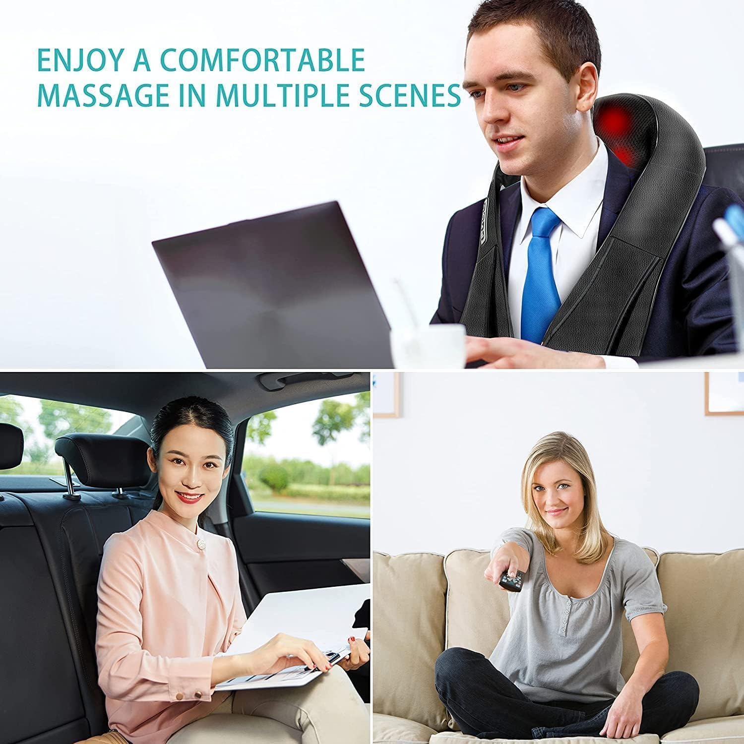 AERLANG Massagegerät Schulter Nackenmassagegerät mit Wärme, Weihnachtsgeschenke, Shiatsu Rückenmassagegerät Massagegerät Nacken,Rücken,Nacken Geschenke für Frauen, Männer