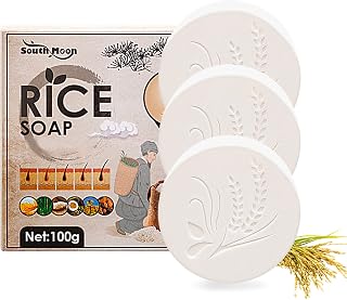 Rice Water Shampoo Bar,Handmade Rice Shampoo Soap,Solid Shampoo Bar,Oil Control and Cleansing Shampoo Bar for All Hair Types (3PCS)