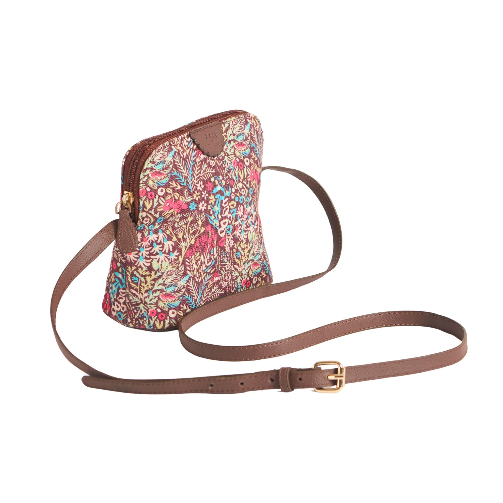 TEAL BY CHUMBAK Women's Crossbody Sling Bag, Compact Polyurethane Box Bag with Zipper Closure, Stylish and Lightweight Daily Use Shoulder Bag for College, Office, Travel, and Casual Outings