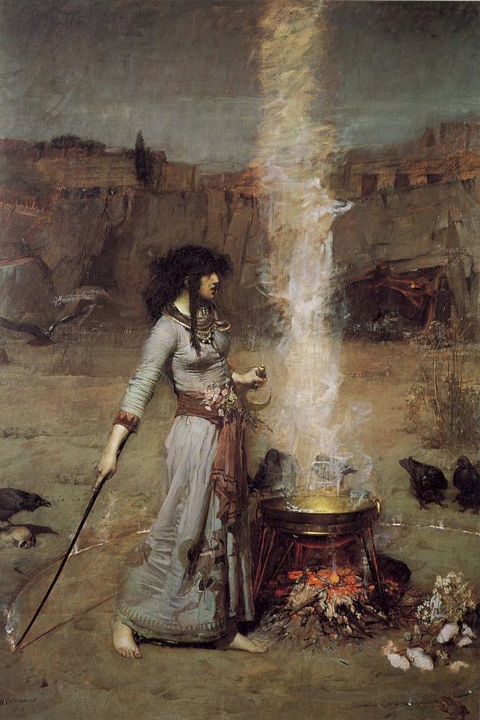 Amazon.com: John William Waterhouse Magic Circle Circa 1886 Art