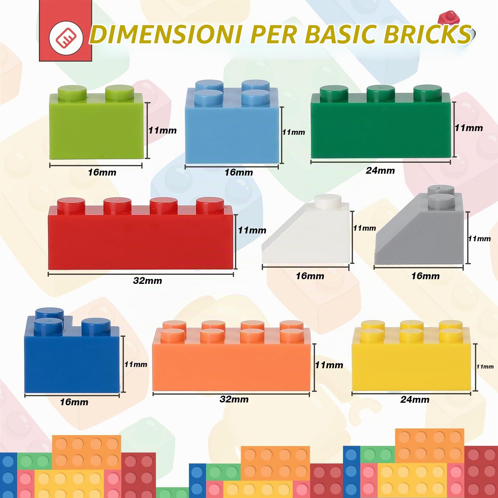 HUIZDQ Set di 1000 blocchi di costruzione classici, adatto per bambini e bambine a partire da 6 anni, compatibile con tutte le principali marche.
