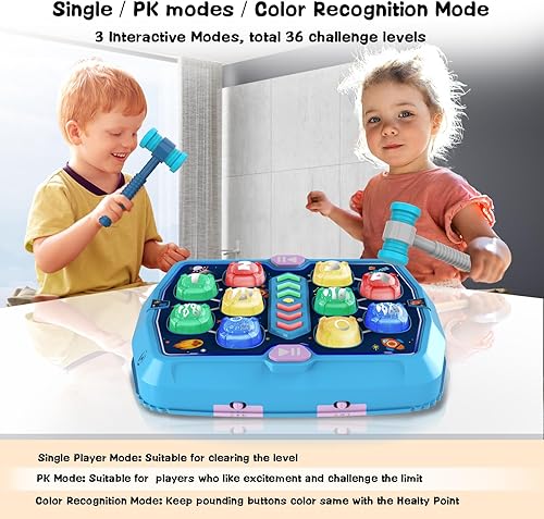 Miniatura 3 de Whack Mole Game Toy para niños pequeños de 2 a 4 años  Juguetes para niños y niñas de 3, 4, 5, 6 años en adelante, 3 modos de juego, música y luz,