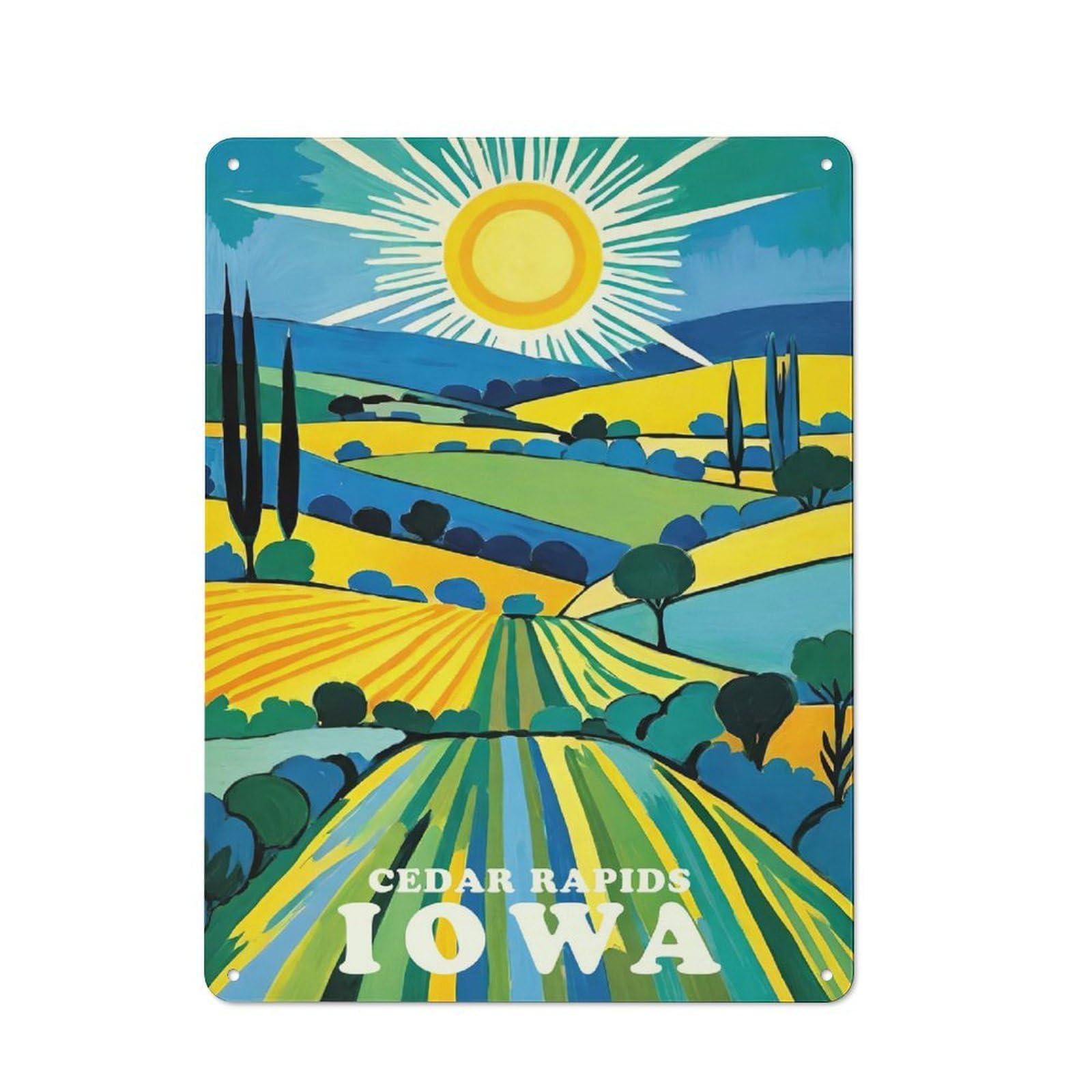 Junmoney Style-2 Pure Iowa Sunshine Rustic Metal Plaque 40X30cm For Café Or Restaurant, Wall Decor For People Reorganising Café And Restaurant