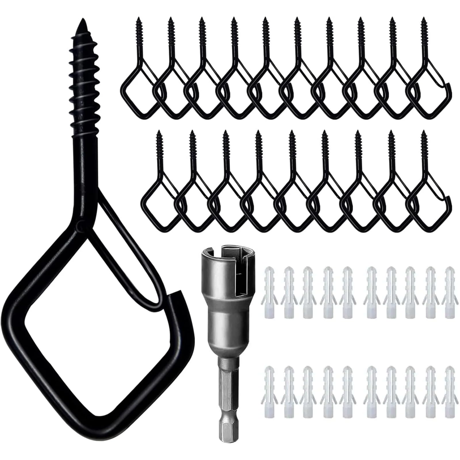 Anhoer Q Hanger Hooks Outdoor with Safety Buckle Wall Mounted Pack of 20 — image 1