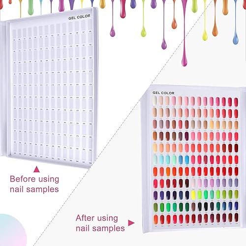 Miniatura 3 de Tabla de colores de uñas 308 libro de esmalte de gel UV para uñas tablero de diseño de práctica puntas falsas exhibición de muestras de uñas arte de