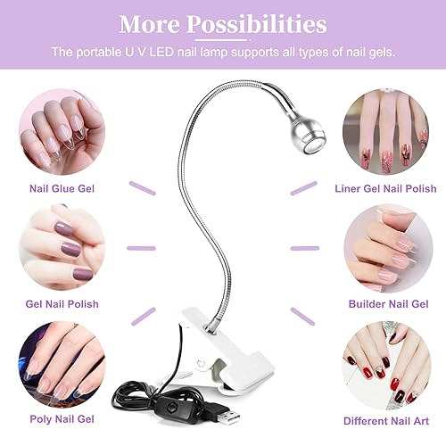 Miniatura 4 de Saviland 2 lámparas LED de uñas en U V, 96 W + 3 W U V, lámpara de uñas de gel LED U V para uñas de gel, lámpara de secado rápido de uñas para