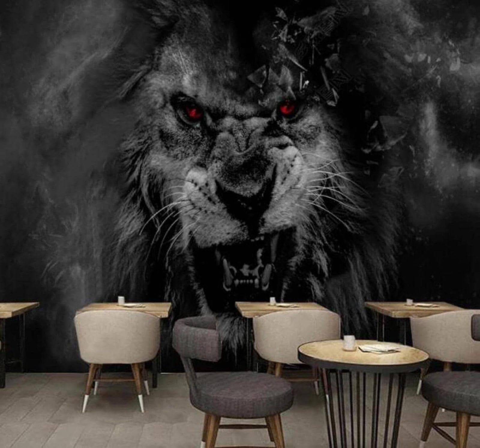 XLMING Creative Art Black and White Animals Lion 3D Wallpaper Luxury Home Dining Decor Paste Sofa Living Room The Wall for Bedroom Mural-300cm×210cm