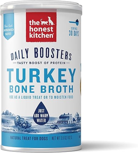 The Honest Kitchen Daily Boosters Caldo instantáneo de hueso de pavo con cúrcuma, 3.6 onzas