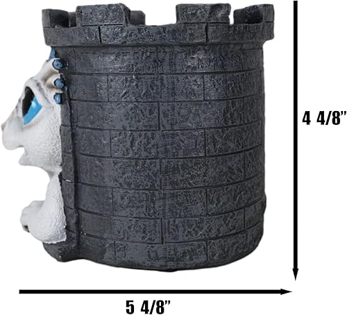 Miniatura 2 de Ebros Gift Fantasía medieval caprichosa dragón blanco Wyrmling en castillo Torre titular de papelería Estatua Gótica Dragón Organizador Oficina