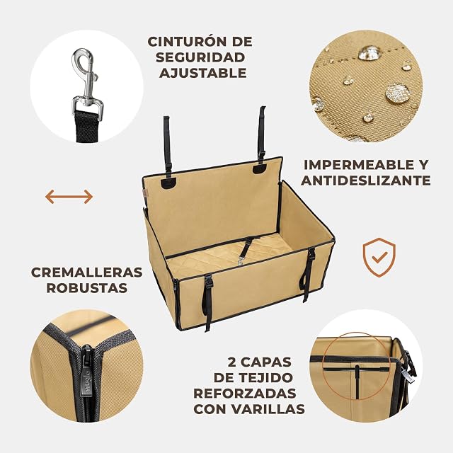 Foto 5 de 8 de WUGLO Asiento de Coche para Perros Grandes Extra Estable hasta 26 kg