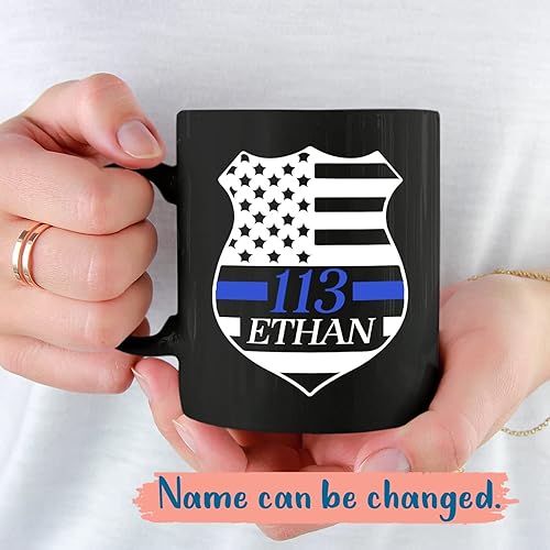 Miniatura 2 de Regalos personalizados de oficial de policía con número y nombre, taza de café de policía, regalos personalizados para policía, taza de aplicación