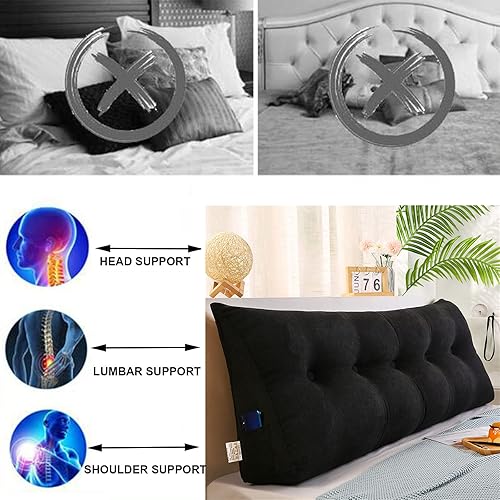 Miniatura 3 de Almohada triangular de lectura para reposo en cama, cojín grande para cabecero, respaldo, almohada de cuña para adultos, soporte lumbar para
