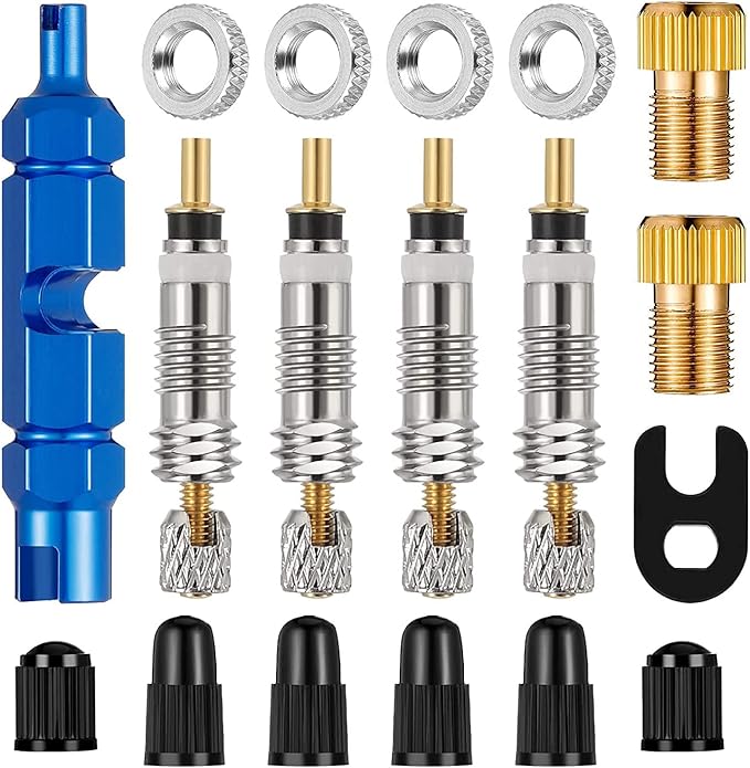 Taicols 18 Pièces Presta Valve Cores Obus,Bouchon Valve Velo,Vis de