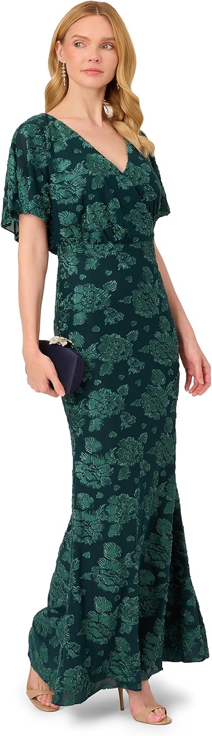 Adrianna Papell Women's Burnout Velvet Gown