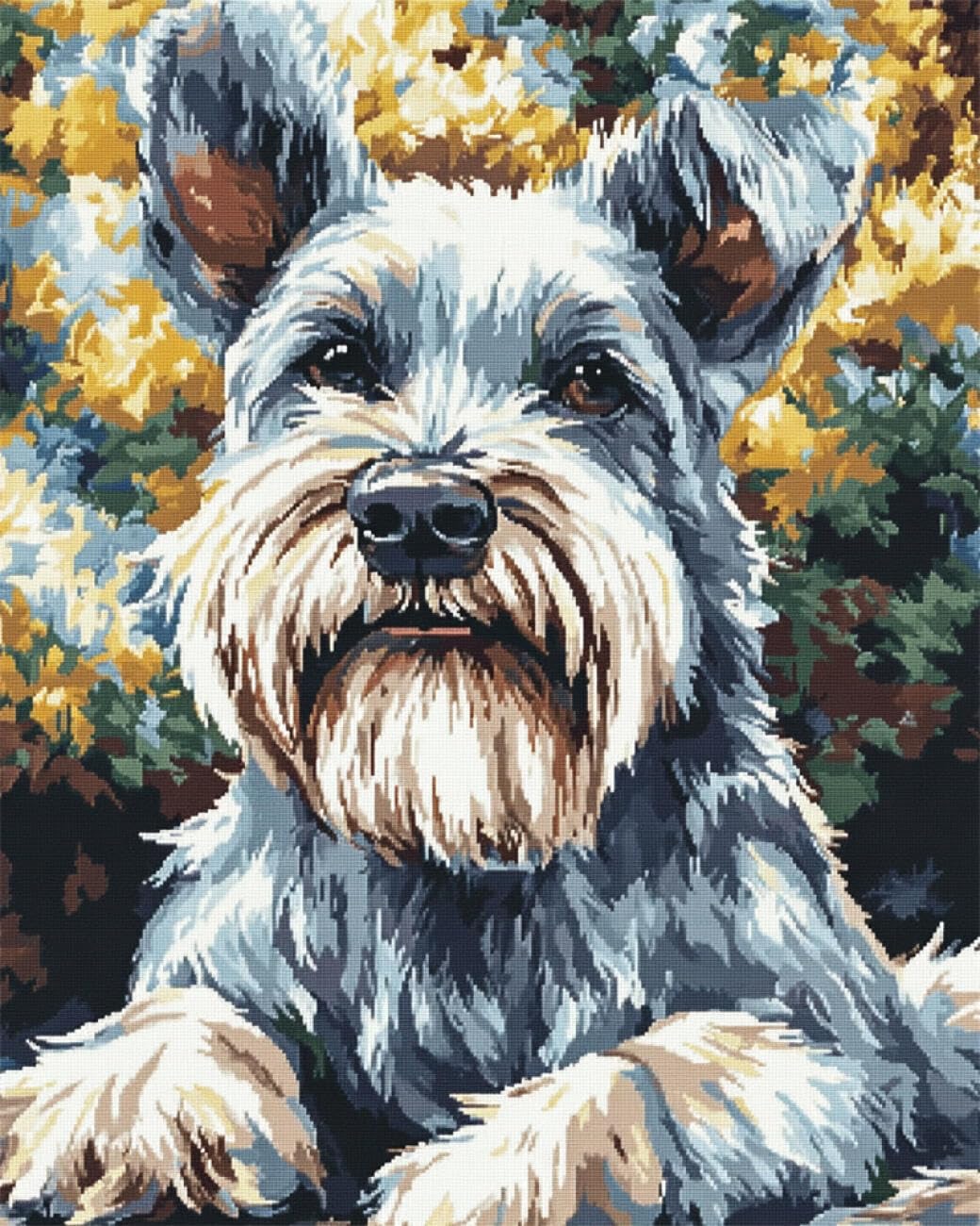 AxiangziK DIY Embroidery Kits Cartoon Schnauzer 11CT 60x80cm