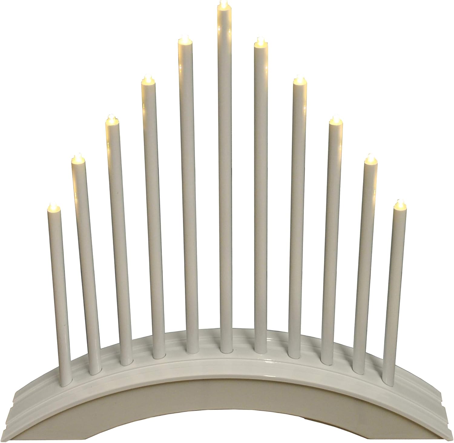 Selections Modern White Christmas Candle Bridge Light (Battery Powered