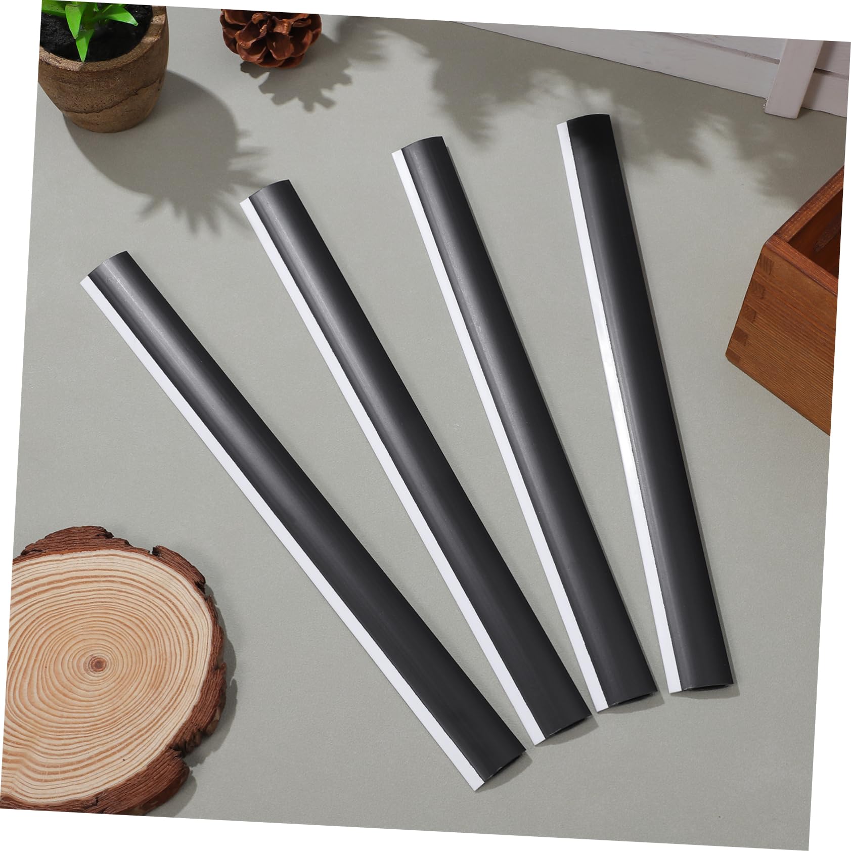 POPETPOP 4 Tiras de Goma Negras para Recogedor de Basura, Repuesto Resistente Que No Se Deforma ni Envejece, Adecuado para Pala de Escoba y Recogedor Doméstico
